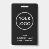 Eenvoudig Modern Add Logo Zwart-wit VIP Pass Badge (Achterkant)