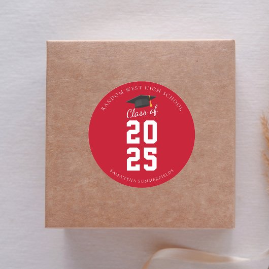 Eenvoudig Modern Afstuderen 2025 Afstudeerder Part Ronde Sticker