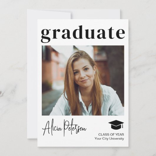 Eenvoudig modern, afstuderen afstuderen aankondiging (Voorkant)