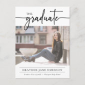 Eenvoudig modern Afstuderen Briefkaart (Voorkant)