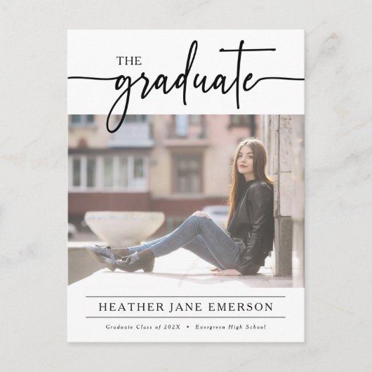 Eenvoudig modern Afstuderen Briefkaart (Voorkant)