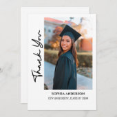 Eenvoudig modern Afstuderen dank u Feestdagenkaart (Voorkant / Achterkant)