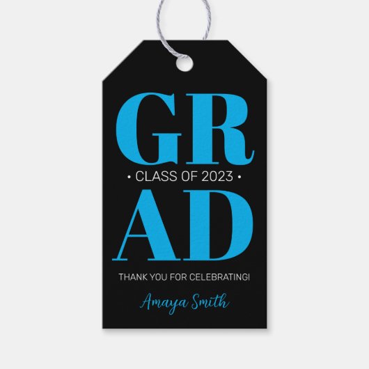 Eenvoudig modern Afstuderen Dank u Gift Label Cadeaulabel (Voorkant)