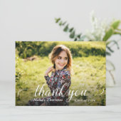 Eenvoudig modern Afstuderen Foto bedankt kaart (Staand voorkant)