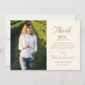 Eenvoudig modern Afstuderen Foto bedankt kaart (Achterkant)