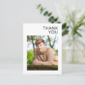 Eenvoudig modern Afstuderen foto dank u Briefkaart (Staand voorkant)