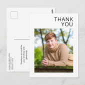 Eenvoudig modern Afstuderen foto dank u Briefkaart (Voorkant / Achterkant)