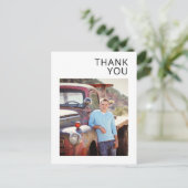 Eenvoudig modern Afstuderen foto dank u Briefkaart (Staand voorkant)