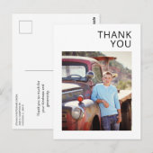 Eenvoudig modern Afstuderen foto dank u Briefkaart (Voorkant / Achterkant)