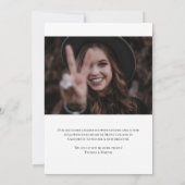 Eenvoudig modern Afstuderen Foto Elegant Script Aankondiging (Achterkant)