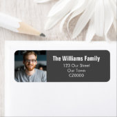 Eenvoudig modern Afstuderen fotoadres Etiket (Insitu)