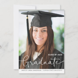 Eenvoudig modern Afstuderen Fotoscript Aankondiging