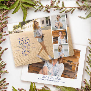Eenvoudig modern Afstuderen Fotostrip Aankondiging