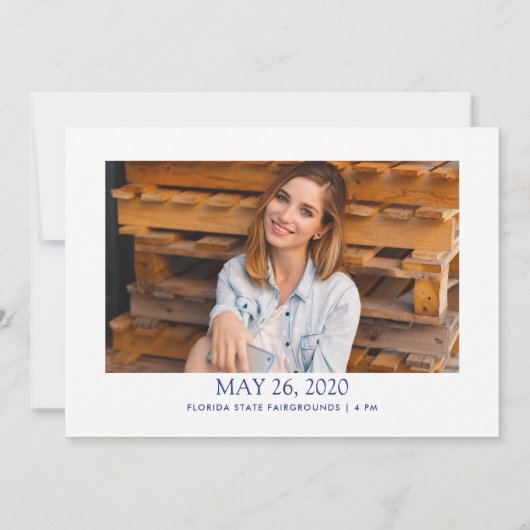 Eenvoudig modern Afstuderen Fotostrip Aankondiging (Achterkant)