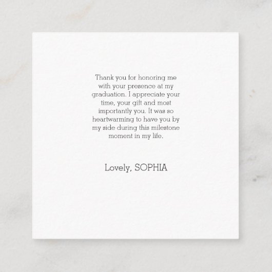 Eenvoudig modern Afstuderen Informatiekaartje (Achterkant)