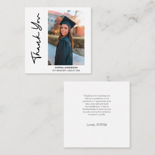 Eenvoudig modern Afstuderen Informatiekaartje (Voorkant / Achterkant)