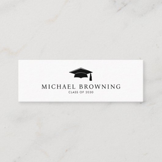 Eenvoudig Modern Afstuderen Naam Kaart Insert Contactkaartje (Voorkant)