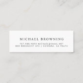 Eenvoudig Modern Afstuderen Naam Kaart Insert Contactkaartje (Achterkant)