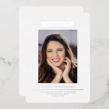 Eenvoudig modern Afstuderen Photo Silver Script