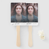 Eenvoudig modern Afstuderen script fotofeest Handwaaier (Voorkant en achterkant)