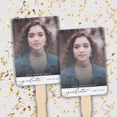 Eenvoudig modern Afstuderen script fotofeest Handwaaier