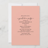 Eenvoudig modern Afstuderen script fotofeest | roz Kaart (Achterkant)