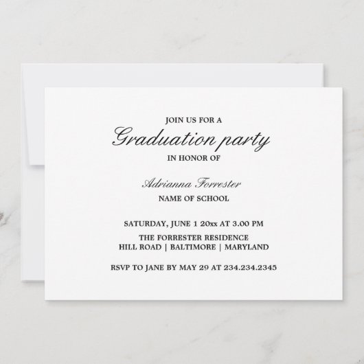 Eenvoudig Modern Afstuderen twee foto's Kaart (Achterkant)