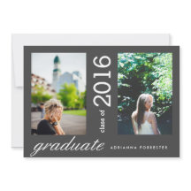 Eenvoudig modern Afstuderen twee foto's met zwarte