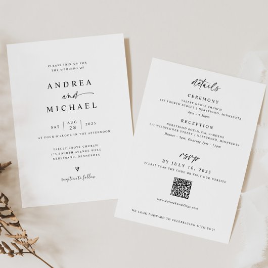 Eenvoudig Modern Alles in Een Hand Getrokken Hart Kaart