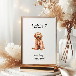 Eenvoudig Modern Aquarel Hond Trouwen  Kaart