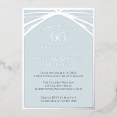 Eenvoudig Modern Arch 60th Wedding Jubileum Party Folie Uitnodiging (Voorkant)