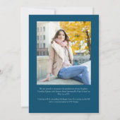 Eenvoudig Modern Arch Foto Blauw Afstuderen Aankondiging (Achterkant)