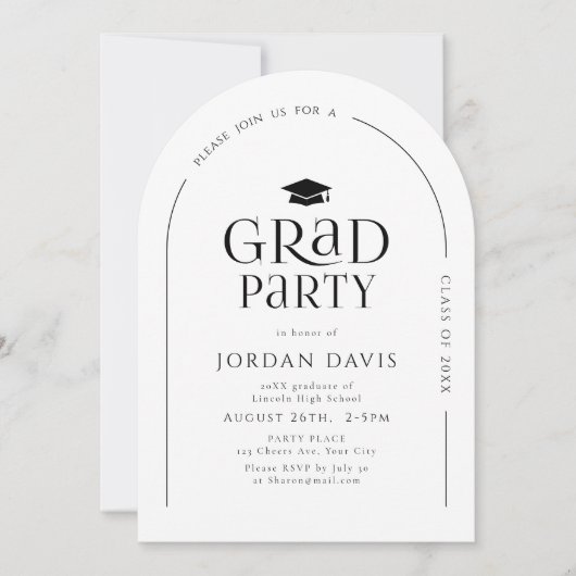 Eenvoudig Modern Arch Typografie Afstuderen Kaart (Voorkant)