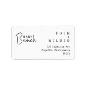 Eenvoudig modern Baby Brunch RSVP-retouradres Etiket (Voorkant)