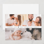 Eenvoudig Modern Baby shower 3 foto's Bedankkaart (Voorkant / Achterkant)