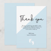 Eenvoudig modern Baby shower Dank u baby Kaart (Voorkant / Achterkant)