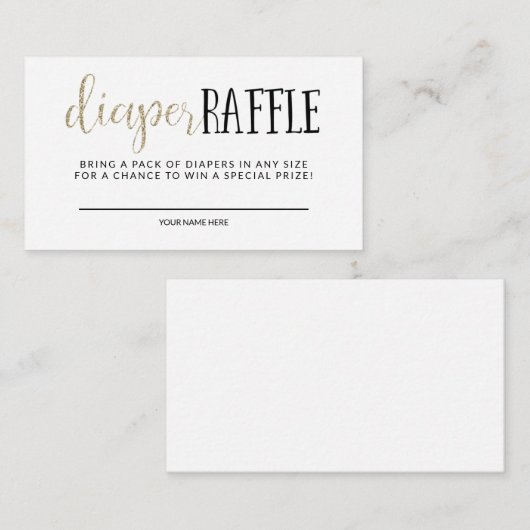 Eenvoudig, modern Baby shower, dunne Raffle Informatiekaartje (Voorkant / Achterkant)