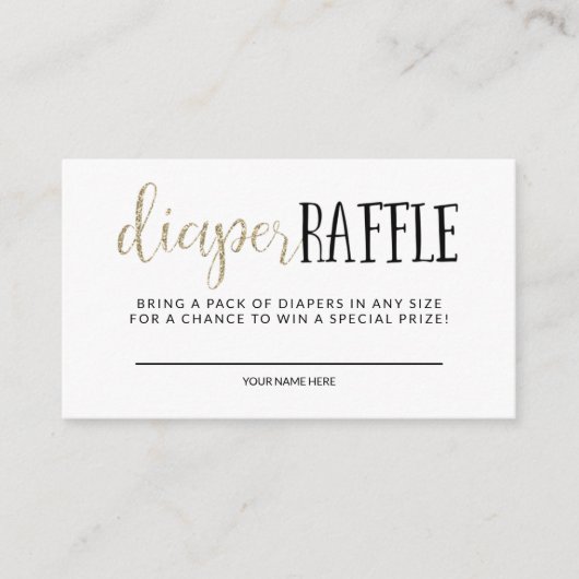 Eenvoudig, modern Baby shower, dunne Raffle Informatiekaartje (Voorkant)