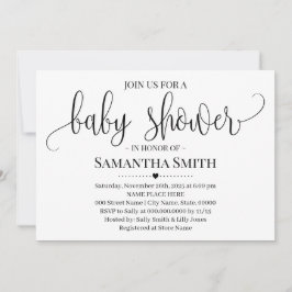 Eenvoudig Modern Baby shower minimalistische moede Kaart