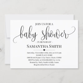 Eenvoudig Modern Baby shower minimalistische moede Kaart