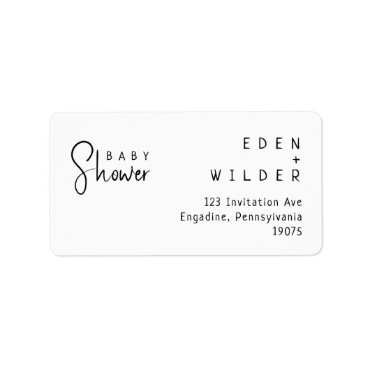 Eenvoudig modern Baby shower RSVP-retouradres Etiket (Voorkant)