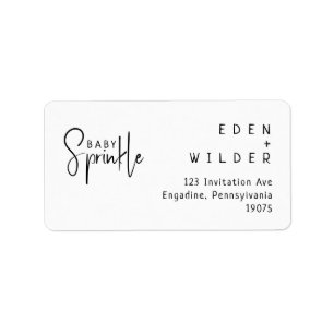 Eenvoudig modern Baby Sprinkle RSVP-retouradres Etiket