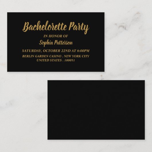 Eenvoudig & modern, Bachelorette Party Ticket nodi (Voorkant / Achterkant)