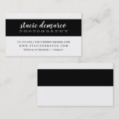 EENVOUDIG MODERN BAND effen zwart wit Visitekaartje (Voorkant / Achterkant)