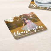 Eenvoudig modern, bedankt foto-Afstuderen Kartonnen Onderzetters (Schuin)