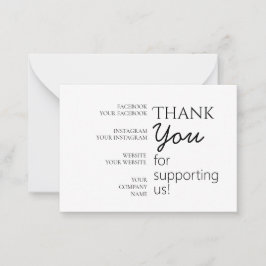 Eenvoudig, modern, bedankt, vlakke Kaart Notitiekaartje