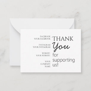 Eenvoudig, modern, bedankt, vlakke Kaart Notitiekaartje