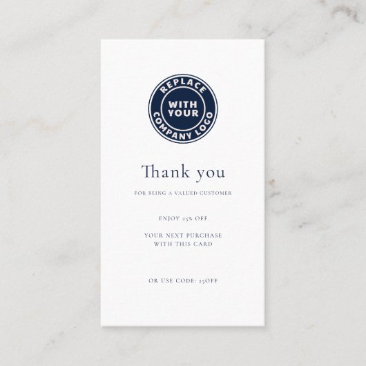 Eenvoudig Modern Bedrijf Logo Loyaliteit Kortingskaartje (Voorkant)