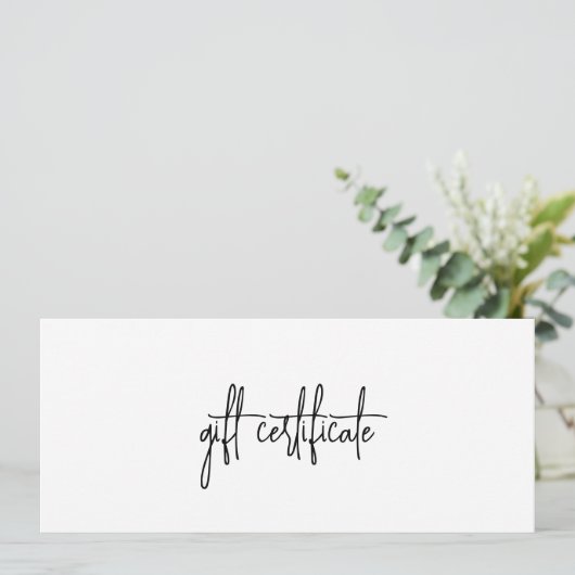 Eenvoudig, modern bedrijfscadeaubon voor Logo (Staand voorkant)