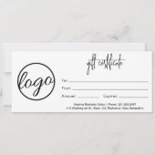 Eenvoudig, modern bedrijfscadeaubon voor Logo (Achterkant)